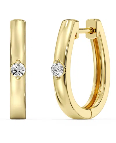 Macy's Lab-grown Diamond Hoop Earrings (1/10 Ct. T.w.) In 14k Yellow Gold-plated Sterling Silver