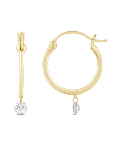 Macy's Lab-grown Diamond Hoop Earrings (1/5 Ct. T.w.) In 14k Yellow Gold