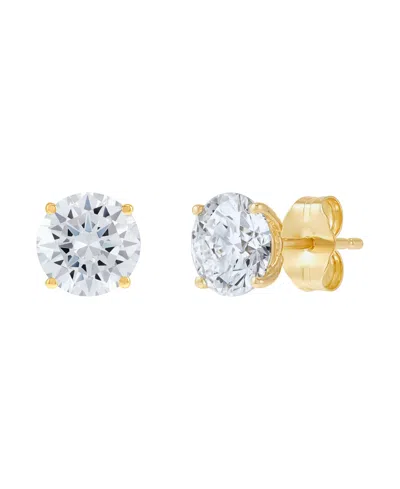 Macy's Lab-grown Diamond Round Stud Earrings (2 Ct. T.w.) In 14k Yellow Gold