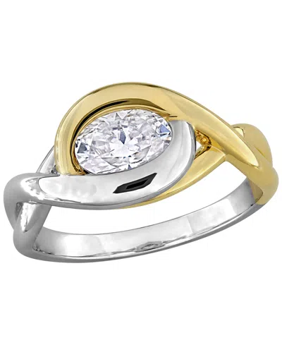 Macy's Lab-grown Moissanite (1 Ct. T.w.) Ring In Sterling Silver In Gold