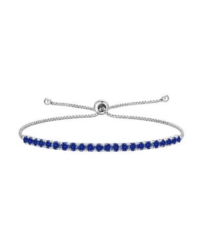 Macy's Lab-grown Opal (1-3/4 Ct. T.w.) Bolo Bracelet In Sterling Silver In Lab-grown Emerald