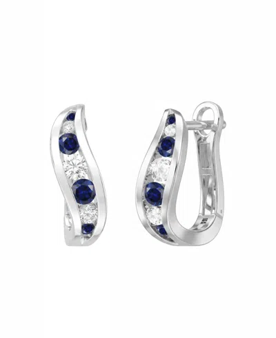 Macy's Lab-grown Ruby (1/3 Ct. T.w.) & Lab-grown Diamond (1/4 Ct. T.w.) Earrings In 14k Yellow Gold In Metallic