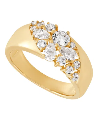 Macy's Lab-grown White Sapphire (1-5/8 Ct. T.w.) Band Ring In 14k Yellow Gold-plated Sterling Silver