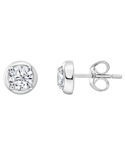 Macy's Lab-grown White Sapphire (3/4 Ct. T.w.) Stud Earrings In Sterling Silver