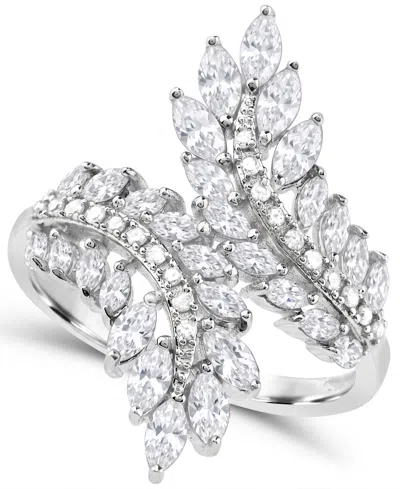 Macy's Lab-grown White Sapphire Open Ring (2-1/4 Ct. T.w.) In Sterling Silver In Metallic