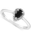 Macy's Labradorite & Diamond Accent Pear Ring In Sterling Silver (also In Onyx & Turquoise) In Onyx