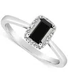 Macy's Labradorite & Diamond Accent Ring In Sterling Silver (also In Onyx & Turquoise) In Onyx