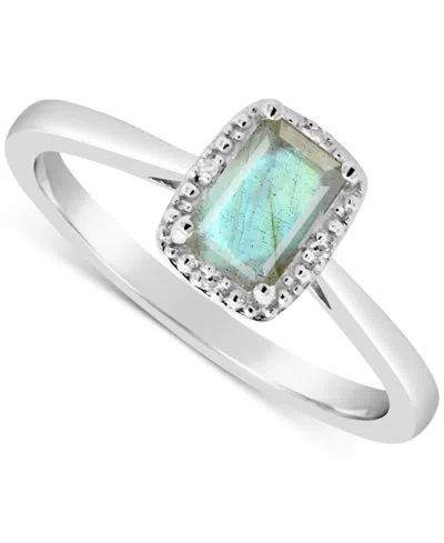 Macy's Labradorite & Diamond Accent Ring In Sterling Silver (also In Onyx & Turquoise)