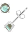 Macy's Labradorite Stud Earrings In 14k Gold (also In Onyx & Turquoise) In Green