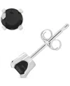 Macy's Labradorite Stud Earrings In 14k Gold (also In Onyx & Turquoise) In Onyx,white Gold