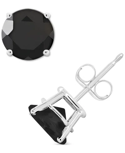 Macy's Labradorite Stud Earrings In 14k Gold (also In Onyx & Turquoise) In Onyx,white Gold