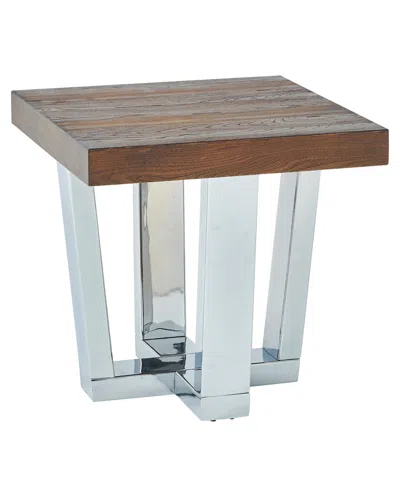 Macy's Laredo 23" Metal End Table In Multi-step Chestnut Finish