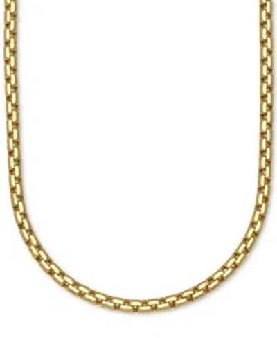 MACY'S LARGE ROUNDED BOX LINK CHAIN NECKLACE COLLECTION IN 14K GOLD