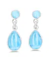 Macy's Larimar Dangling Earrings In Sterling Silver In Sterling Silver