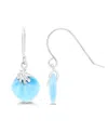 Macy's Larimar Nautical Leverback Earrings In Sterling Silver In Sterling Silver