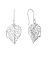 Macy's Laser Cut Maple Leaf Drop Earrings In Silver