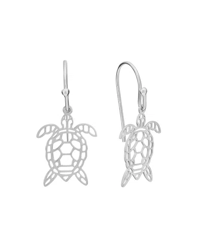 Macy's Laser Cut Turtle Drop Earrings In Silver