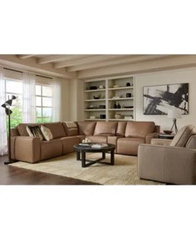 Macy's Leather Sectional Collection Macys Exclusive In Brown