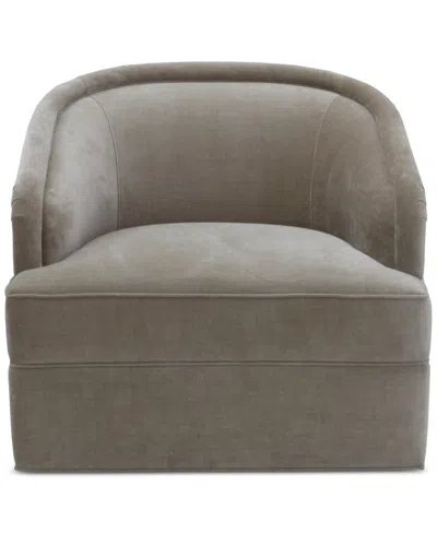 Macy's Lelina Fabric Swivel Chair, Exclusively At  In Biscotti