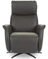 Macy's Lennix Leather Tv Recliner With Massage, Created For  In Dark Chocolate