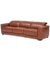 Macy's Lexanna 3-pc. Leather Sofa With 3 Power Motion Recliners, Created For  In Warm Brown