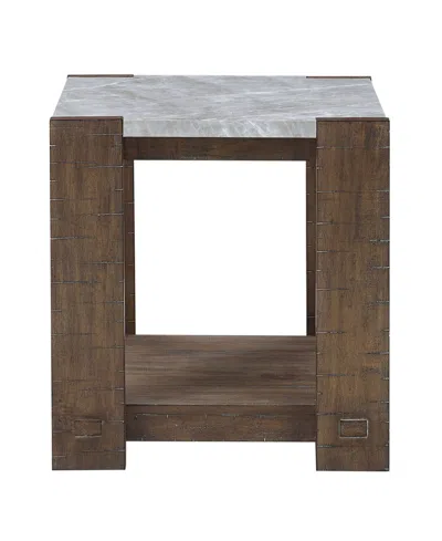 Macy's Libby 22" Wood End Table In Dark Brown