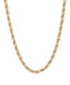Macy's Light Weight Silk Finish Chain Necklace In 10k Yellow, White And Rose Gold In Gold