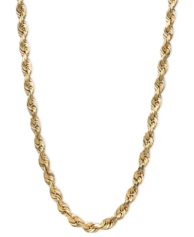 MACY'S LIGHTWEIGHT DIAMOND CUT ROPE CHAIN 20" NECKLACE (3MM) IN 14K YELLOW GOLD