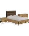 Macy's Linstead 3-pc. Queen Upholstered Storage Set (bed, Dresser & Nightstand), Created For  In Transparent