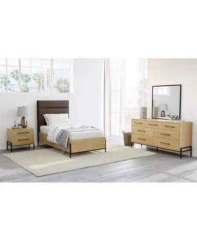 Macy's Linstead 3-pc. Twin Upholstered Set (bed, Dresser & Nightstand), Created For  In Transparent