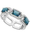 Macy's London Blue Topaz (1ct. T.w.) And Diamond (1/4 Ct. T.w.) Ring In 14k White Gold In Silver