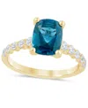 Macy's London Blue Topaz (2-3/4 Ct. T.w.) & Diamond (1/2 Ct. T.w.) Bridal Set In 14k Gold In London Blue Topaz