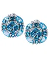 Macy's London Blue Topaz (3 Ct. T.w) And Swiss Blue Topaz (1/3 Ct. T.w) Earrings In Sterling Silver In Blue Topaz