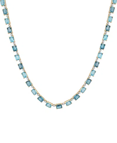 Macy's London Blue Topaz (5-7/8 Ct. T.w.), Blue Topaz (4-7/8 Ct. T.w.), & Diamond (3/4 Ct. T.w.) 17" Collar