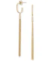 Macy's Long Tassel J-hoop Drop Earrings In 10k Gold In Gold