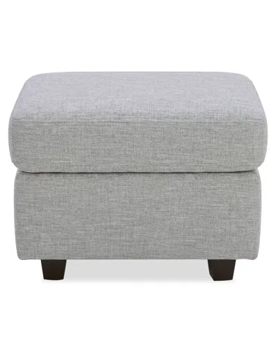 Macy's Lorrana 24" Fabric Reversible Back Cushion Ottoman,  Exclusive In Gray