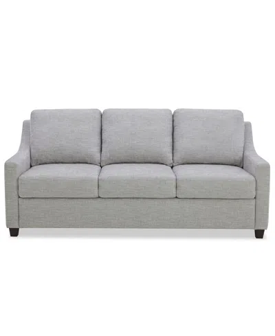 Macy's Lorrana 3-seat Curved Arms Fabric Reversible Back Cushion Sofa,  Exclusive In Gray