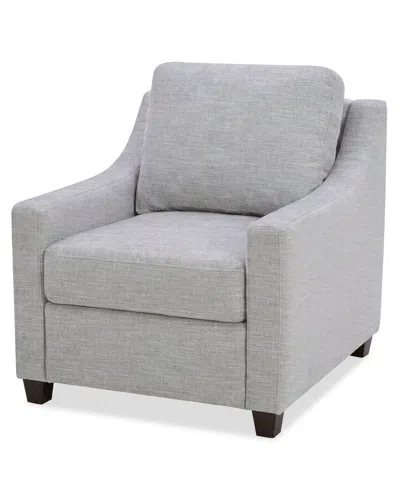 Macy's Lorrana Curved Armrests Fabric Reversible Back Cushion Chair,  Exclusive In Gray