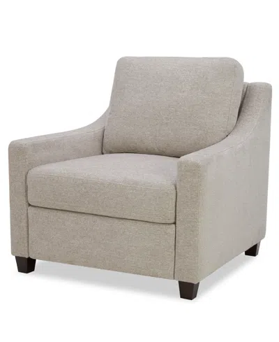 Macy's Lorrana Curved Armrests Fabric Reversible Back Cushion Chair,  Exclusive In Brown