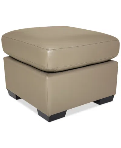 Macy's Lothan 24" Leather Ottoman, Created For  In Brown