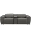 MACY'S LOVRO 3-PC. LEATHER SOFA WITH 2 POWER MOTION CHAIRS & 1 CONSOLE, CREATED FOR MACY'S