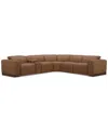MACY'S LOVRO 6-PC. LEATHER SECTIONAL WITH 2 POWER MOTION CHAIRS & 1 CONSOLE, CREATED FOR MACY'S