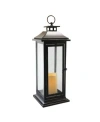 Macy's Lumabase Black Traditional Metal Lantern With Led Candle In Black