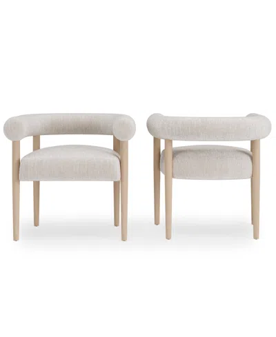 Macy's Lunare 2-pc. Rolled Back Chair Set In No Color