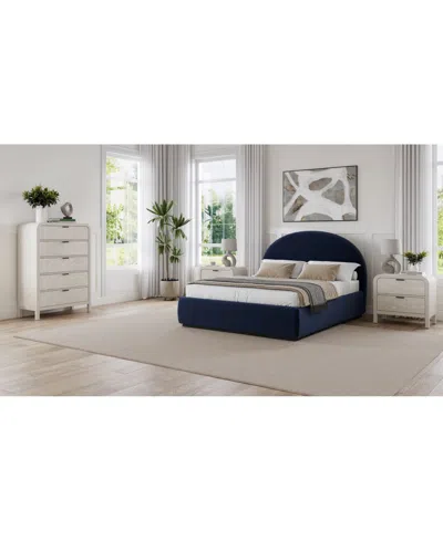 Macy's Lunare 3-pc. Bedroom Set (king Bed, Chest & Nightstand) In Blue