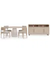 Macy's Lunare 5-pc. Dining Set (round Table & 4 Curved Chairs), Created For  In Sand