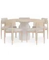 Macy's Lunare 6-pc. Dining Set (round Table & 5 Curved Chairs), Created For  In Sand