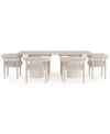 Macy's Lunare 7-pc. Dining Set (rectangular Table & 6 Rolled Back Chairs) In No Color