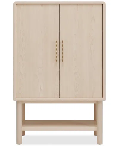 Macy's Lunare Bar Cabinet In White Sand