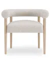 Macy's Lunare Rolled Back Dining Chair In White Sand